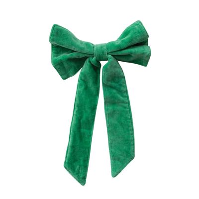 13" Kelly Green  Velvet Clip-on Bow