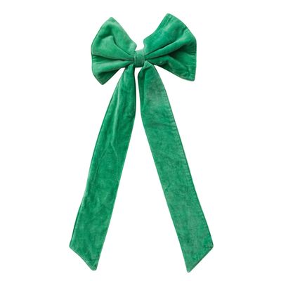 21" Kelly Green  Velvet Clip-on Bow