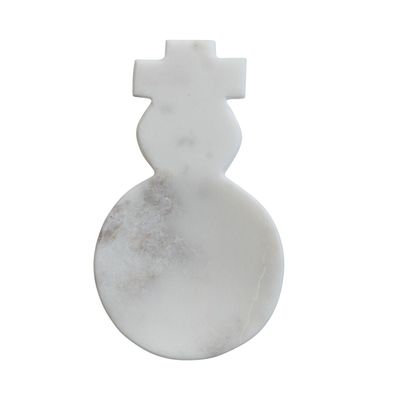 8"L Marble Snowman Shaped Spoon Rest, White
