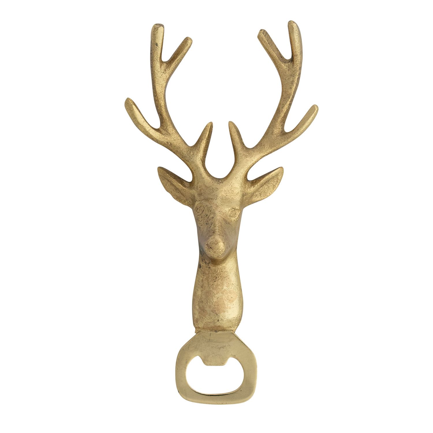 Deer Head Shaped Bottle Opener, Gold Finish