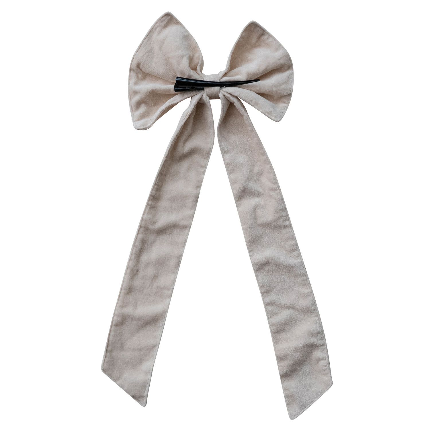 21" White  Velvet Clip-on Bow