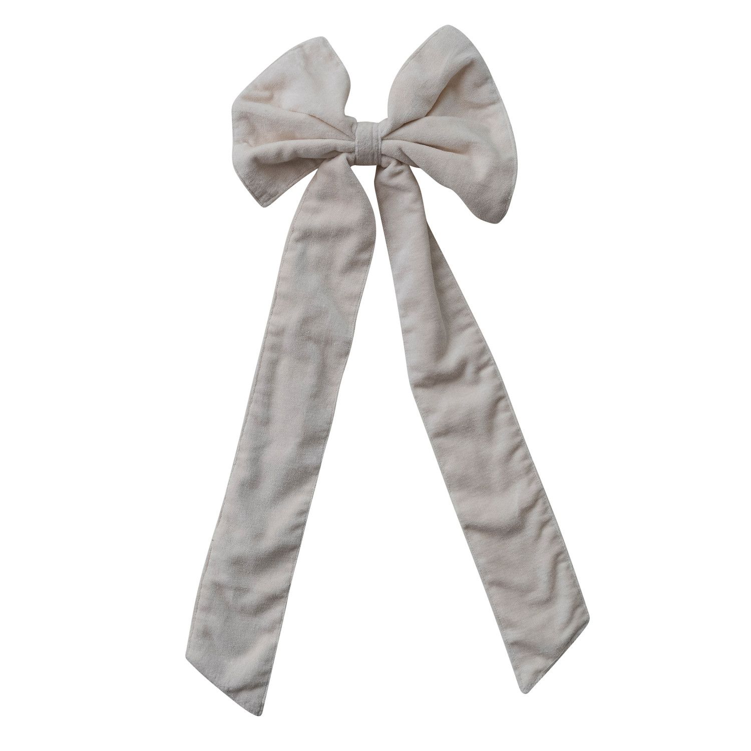 21" White  Velvet Clip-on Bow