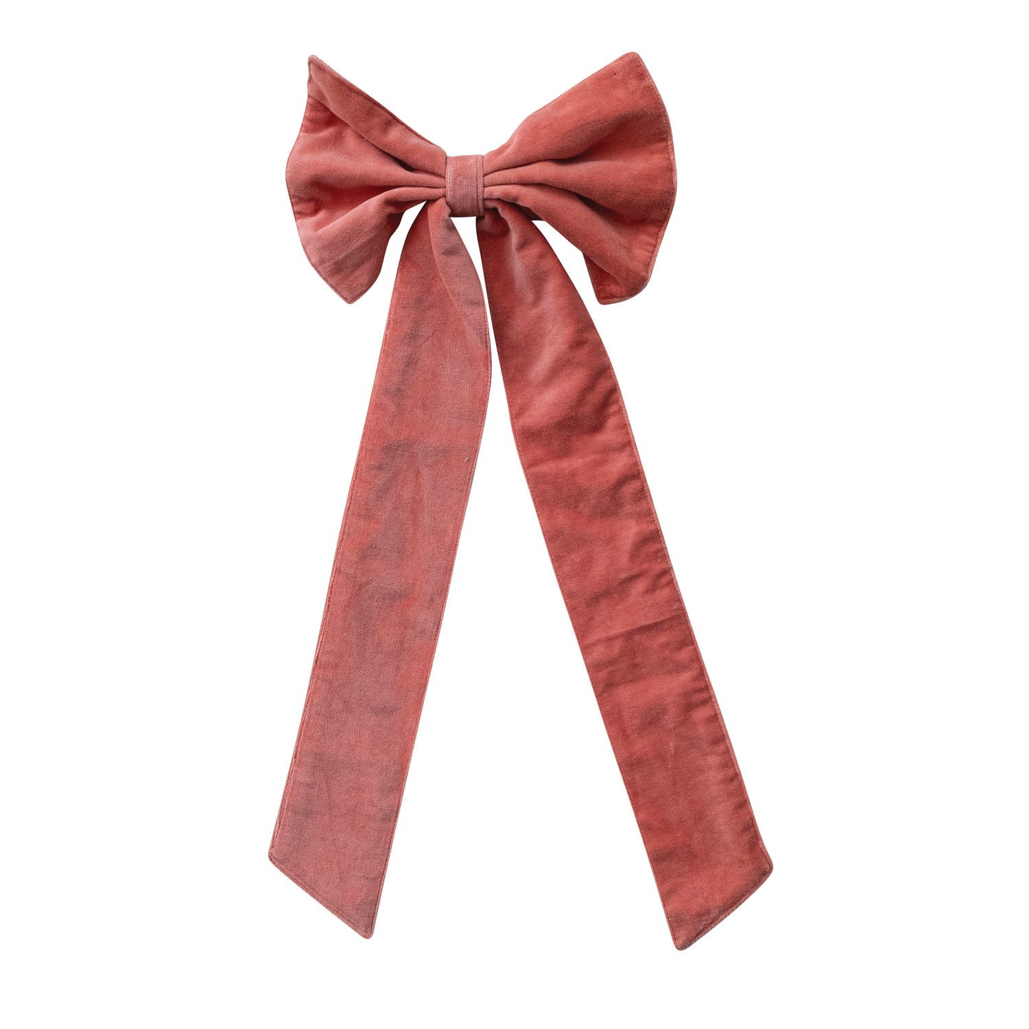 21" Coral  Velvet Clip-on Bow
