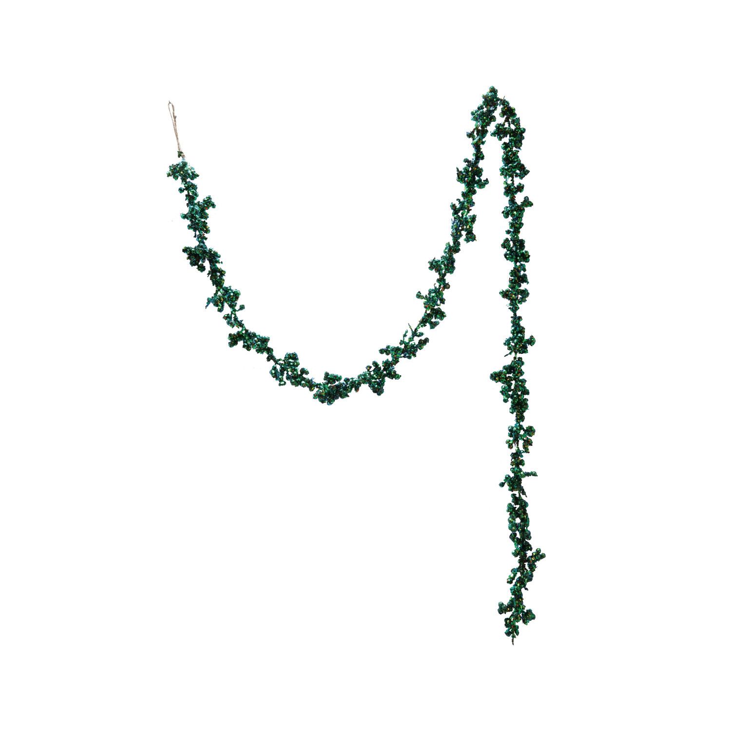 72"L Foam &amp; Glitter Ball Garland, Iridescent Finish, Green