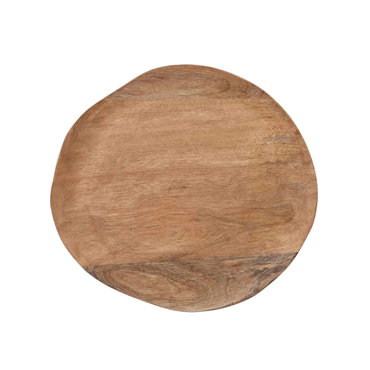 Hand-Carved Mango Wood Organic Shaped Platter, Natural