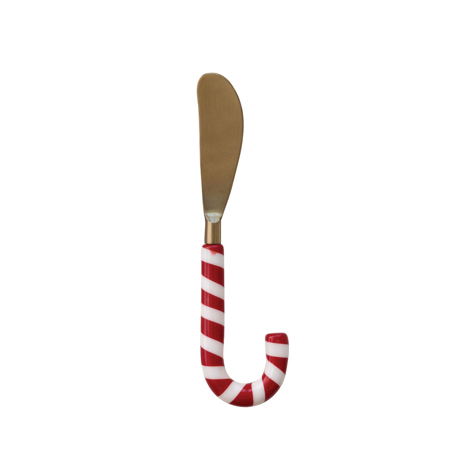 Stainless Steel Spreader with Resin Candy Cane Shaped Handle, Red