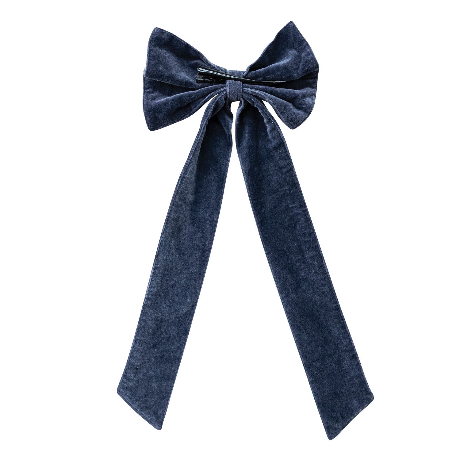 21" Navy  Velvet Clip-on Bow