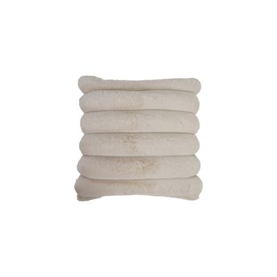 18" Square Faux Fur Pillow with Channel Stitch &amp; Velvet Back