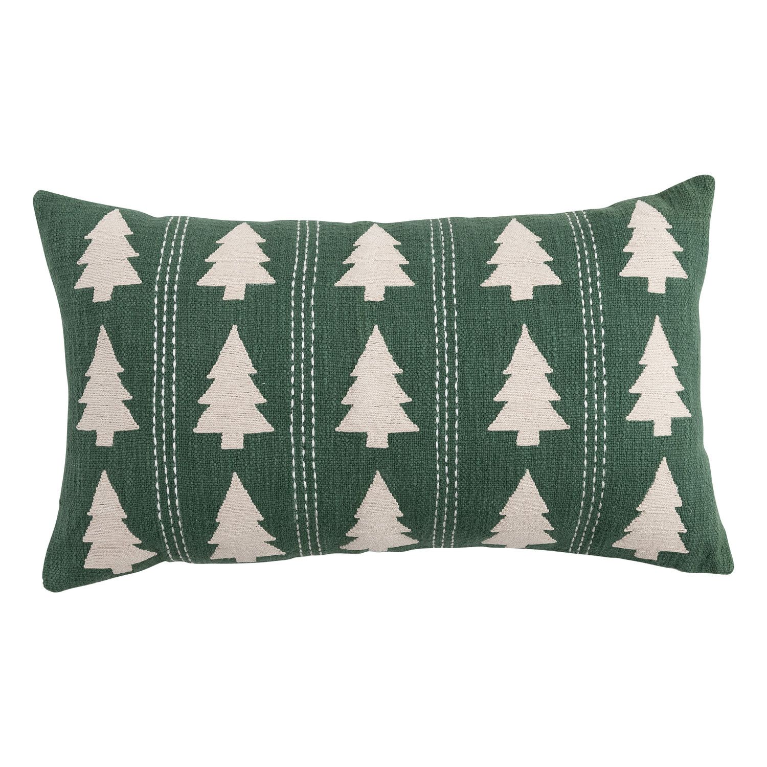 Lumbar Pillow with Trees Pattern, Embroidery &amp; Stitching