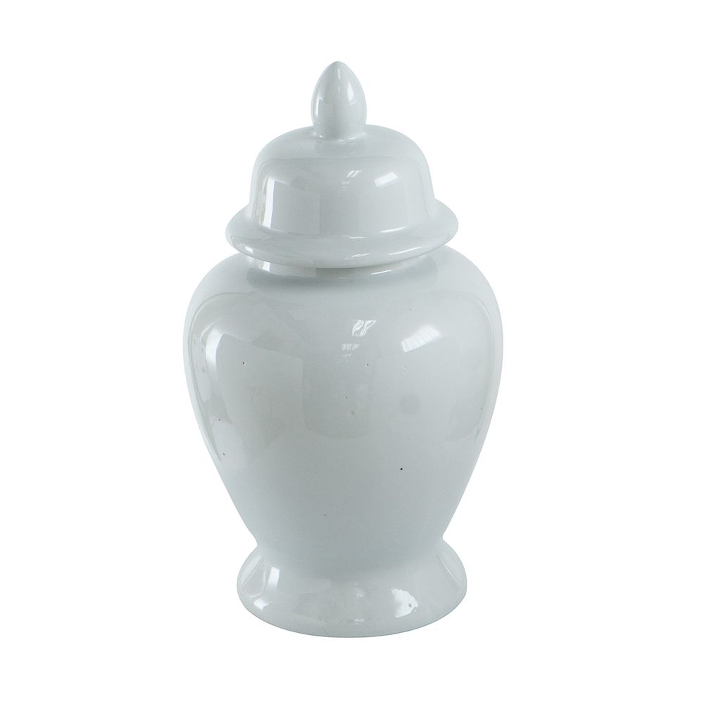 17" White Seaford Ginger Jar