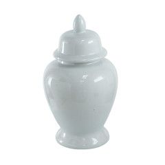 17" White Seaford Ginger Jar