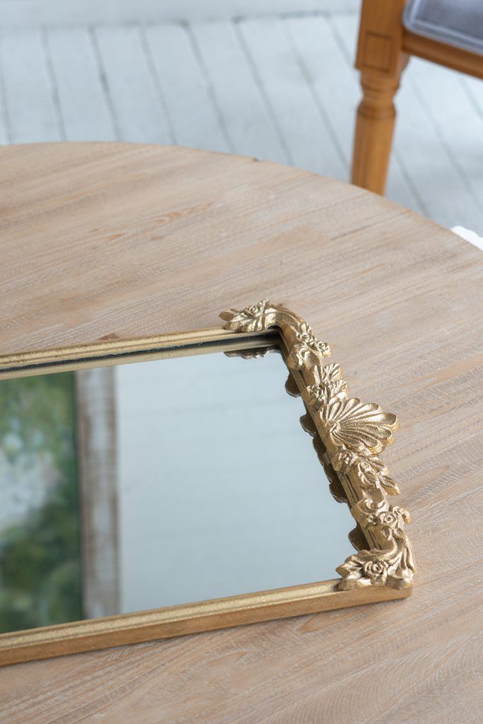 24x12" Mirror Tray w/ Gold Frame