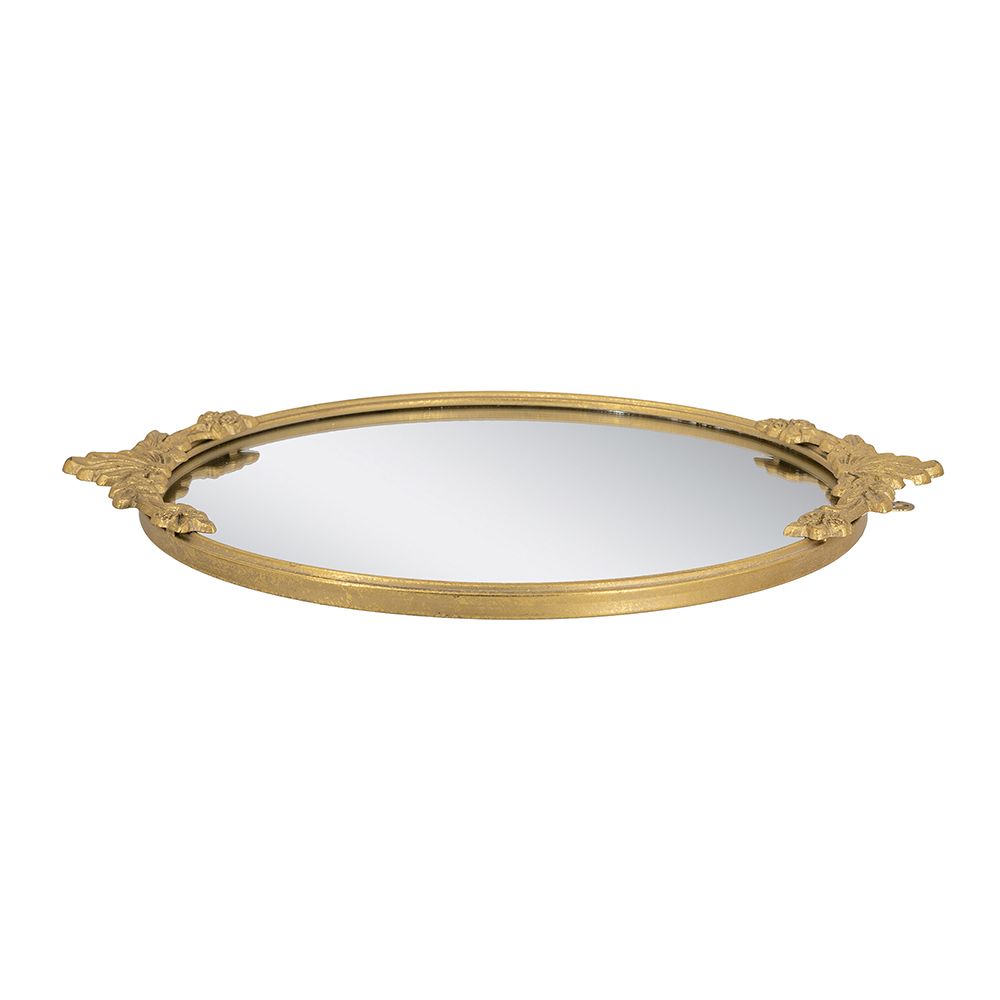 19x16" Mirror Tray w/ Gold Iron Frame