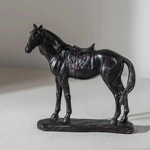 9" Standing Horse Sculpture - Black