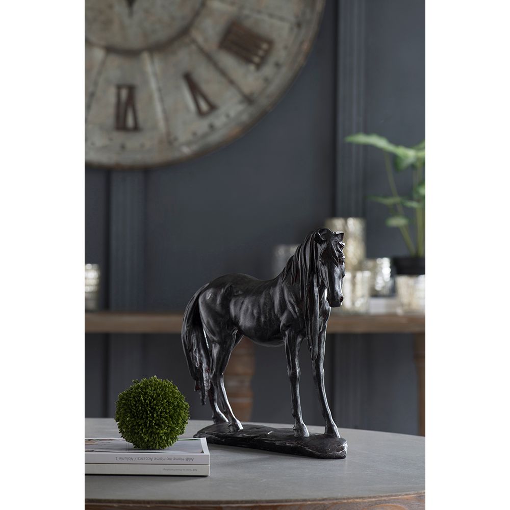 9" Standing Horse Sculpture - Black
