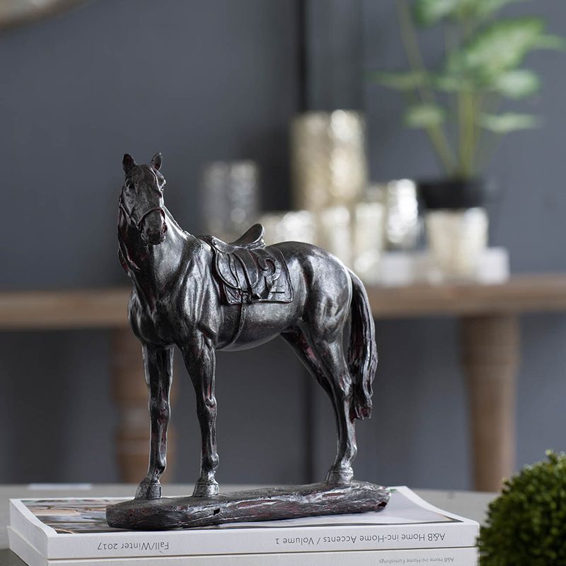 9" Standing Horse Sculpture - Black