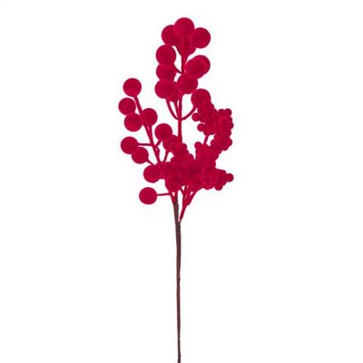 17in. FLOCKED BERRY PICK RED