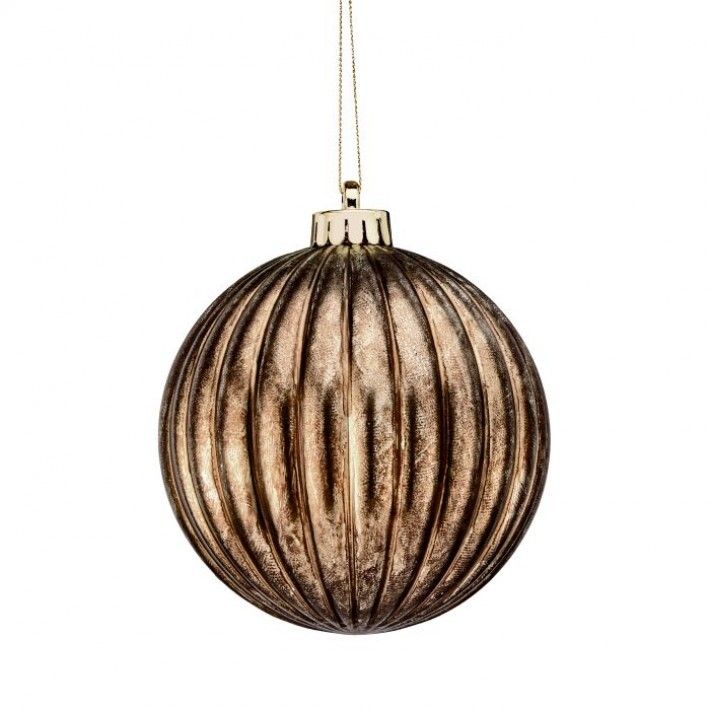 5" SWIRL BALL ORNAMENT COPPER GOLD, EACH