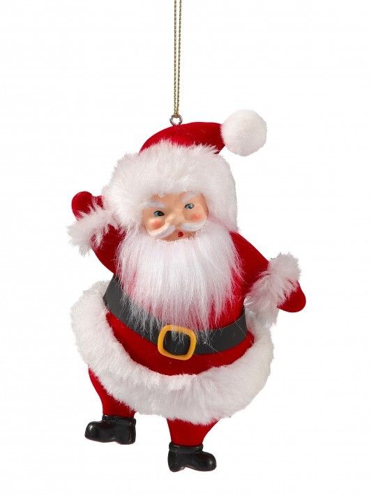 6" OLD FASHIONED SANTA ORNAMENT RED