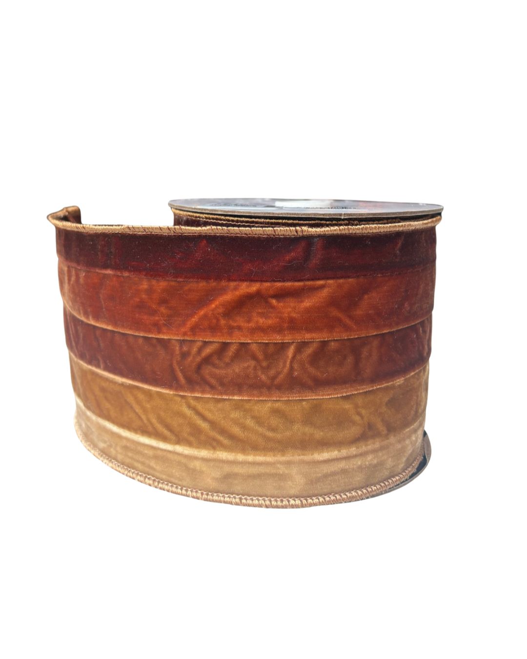 4"X5Y BROWN VELVET OMBRE' STRIPE RIBBON