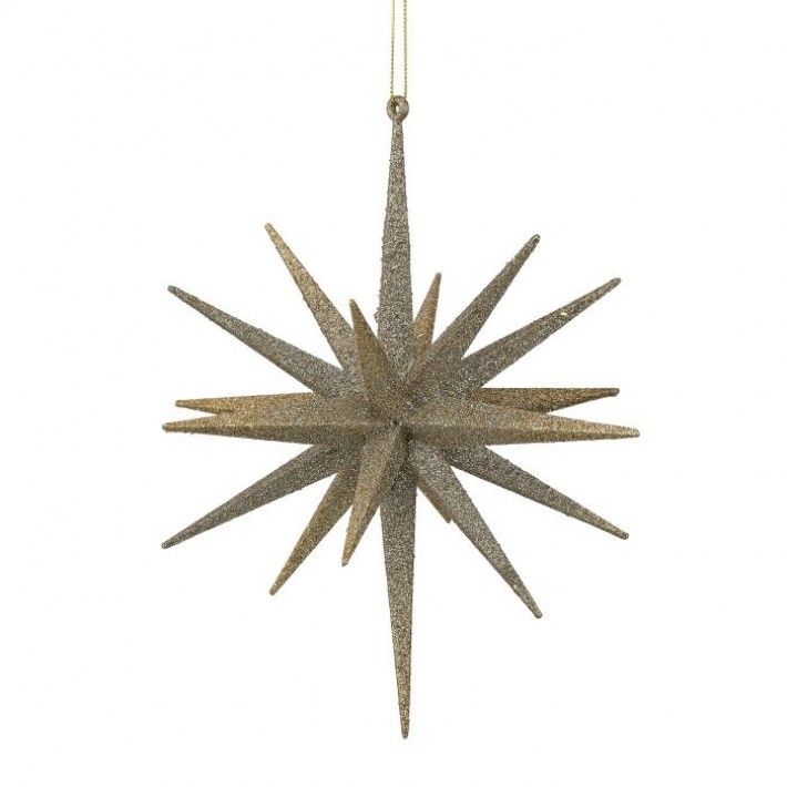 9in. CHAMPAGNE STARBURST ORNAMENT
