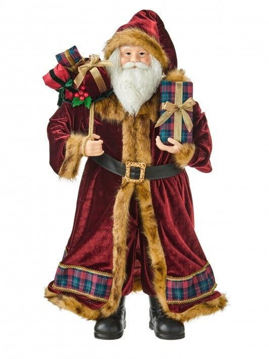 36in. GENTLEMAN PLAID SANTA W/SACK