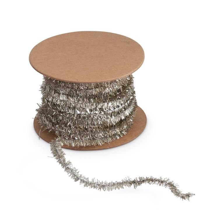 3" Silver Tinsel Garland/Ribbon on Spool