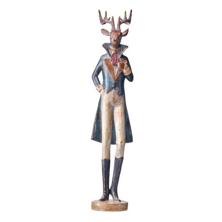 29" GENTLEMEN DEER W/COFFEE CUP