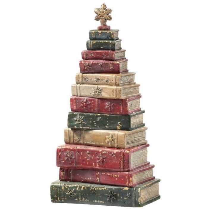 15.5" RESIN STACKED VINTAGE BOOKS