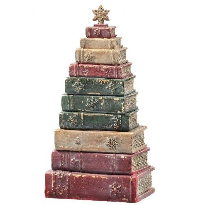 12.5" RESIN STACKED VINTAGE BOOKS