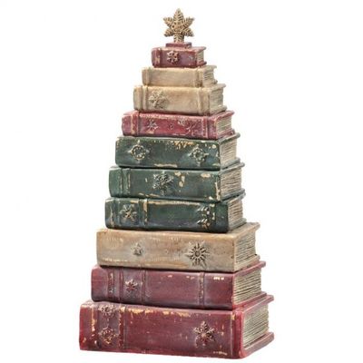 12.5" RESIN STACKED VINTAGE BOOKS