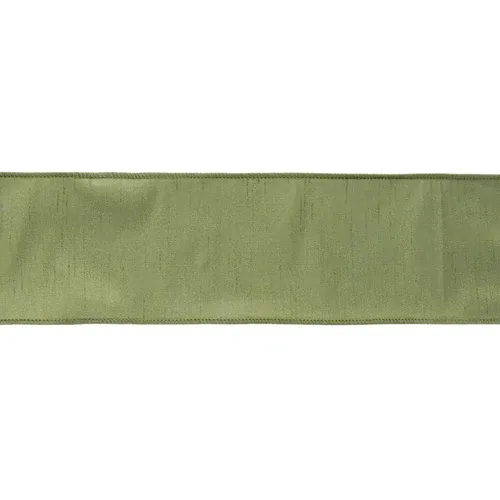 4"X10YD MOSS GREEN DUPIONI RIBBON