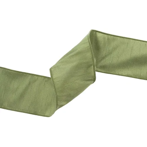 4"X10YD MOSS GREEN DUPIONI RIBBON