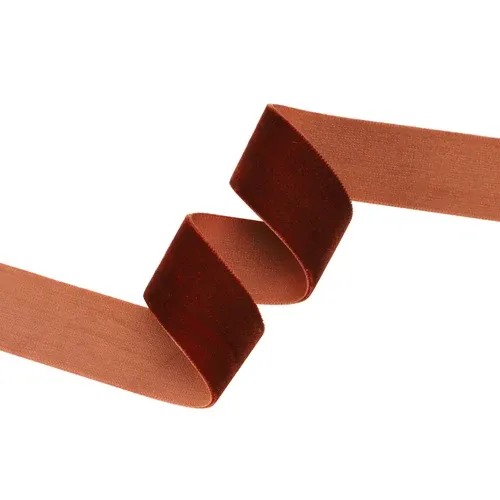 1"X10 YD GINGERBREAD BROWN VELVET RIBBON