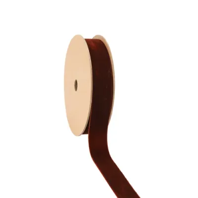 1"X10 YD GINGERBREAD BROWN VELVET RIBBON