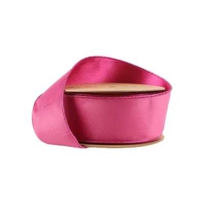 2.5"X10YD REVERSIBILE HOT PINK VELVET RIBBON