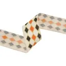 2.5"X10YD WIRED BLACK/ORANGE DIAMOND PATTERN RIBBON