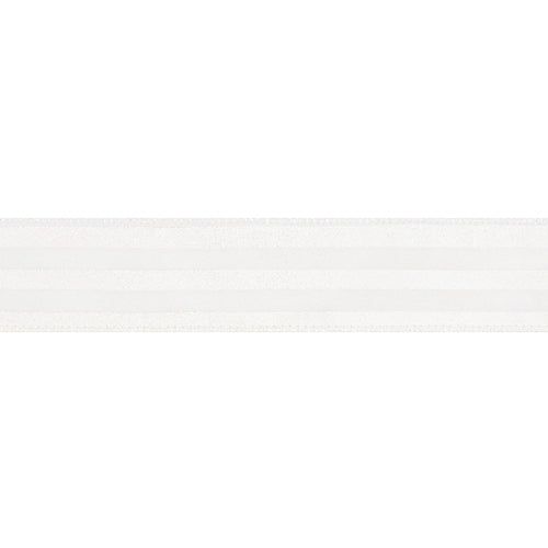 1.5"X10YD WHITE STRIPE GLITTERED RIBBON