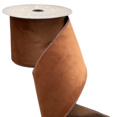2.5" x 10yds velvet taffeta back, copper