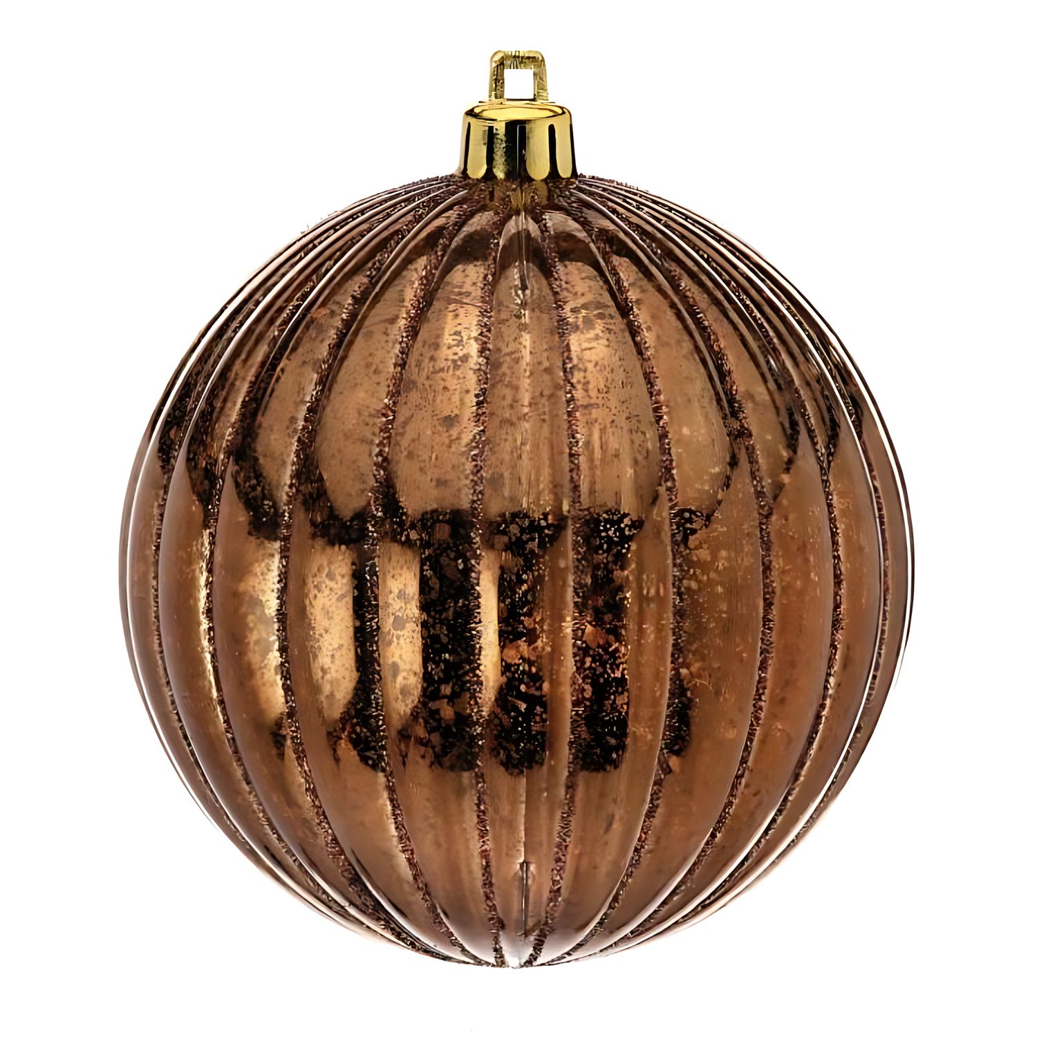 4" BRONZE RIDGED BALL ORNAMENT EACH