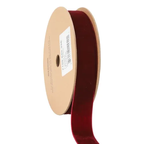 1" Velvet Ribbon Bordeaux 10 Yard Roll