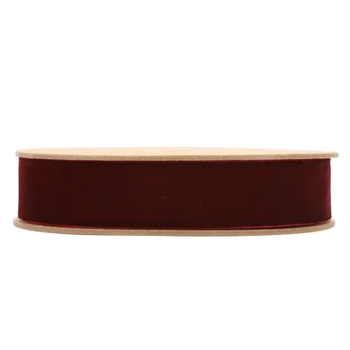 1" Velvet Ribbon Bordeaux 10 Yard Roll