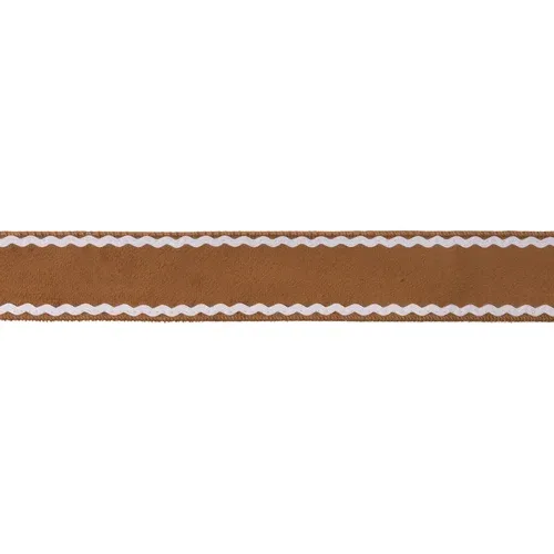 1-1/2" Wired Velvet Ribbon, Gingerbread w/ White Backing - Non Wired