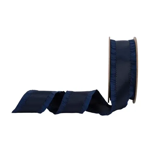 1-1/2" Ruffle Ribbon | Navy | 10 Yard Roll