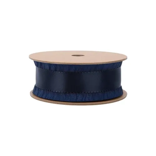 1-1/2" Ruffle Ribbon | Navy | 10 Yard Roll - Non Wired