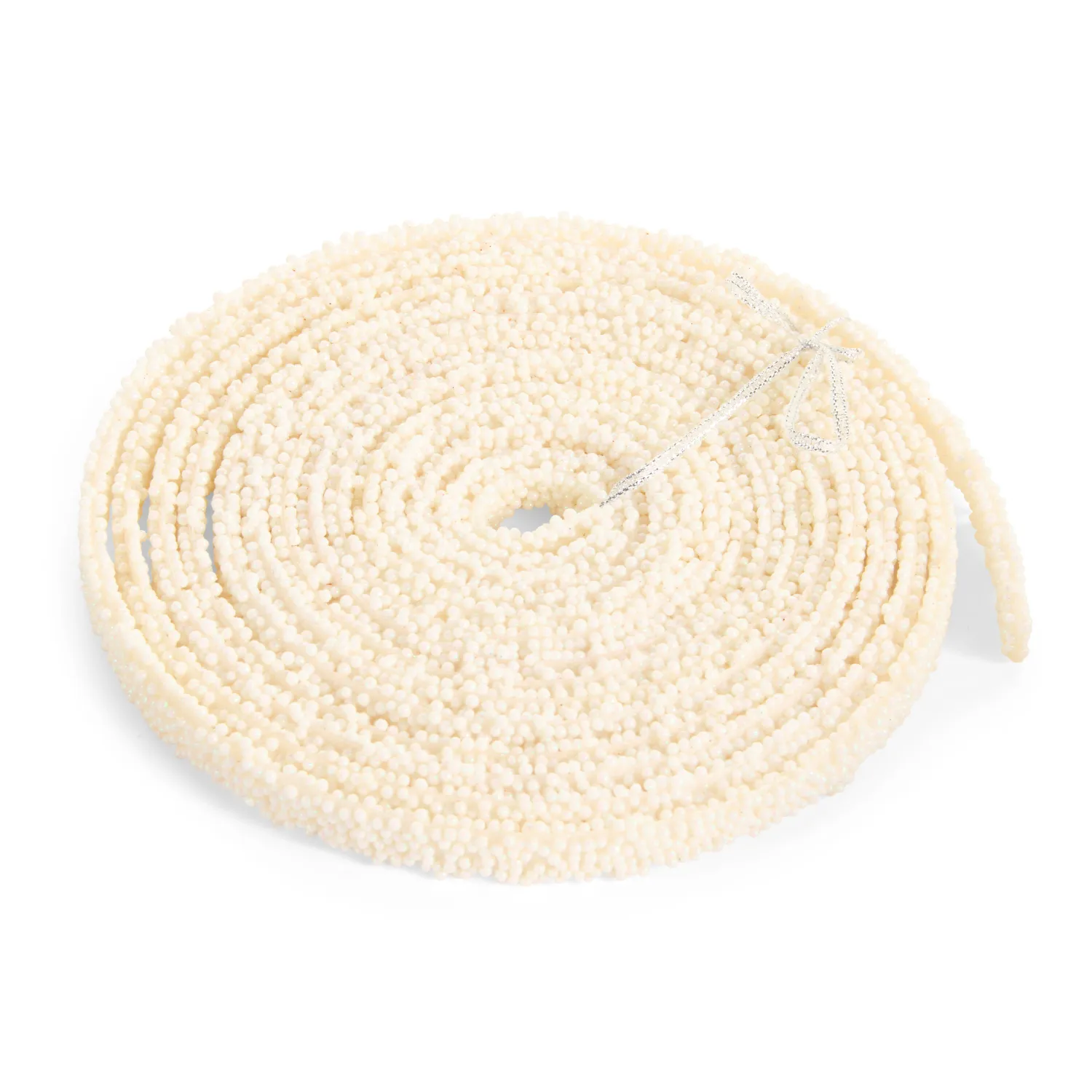 15" X 0.5" White Iridescent Beaded Garland