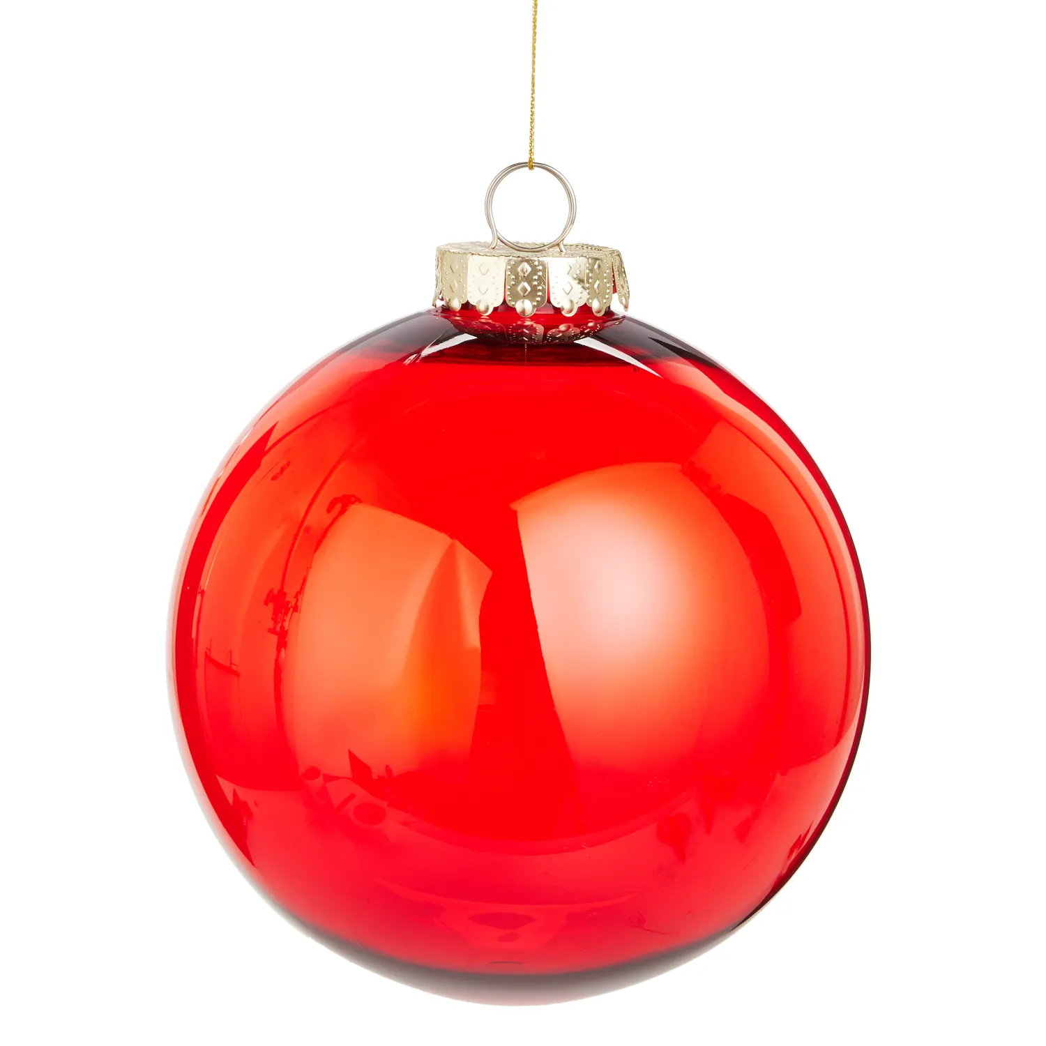 6" Transparent Red Ball Ornament