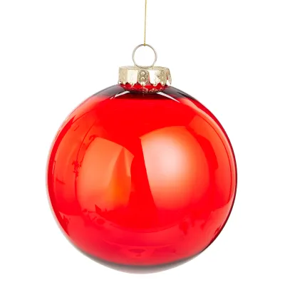 6" Transparent Red Ball Ornament