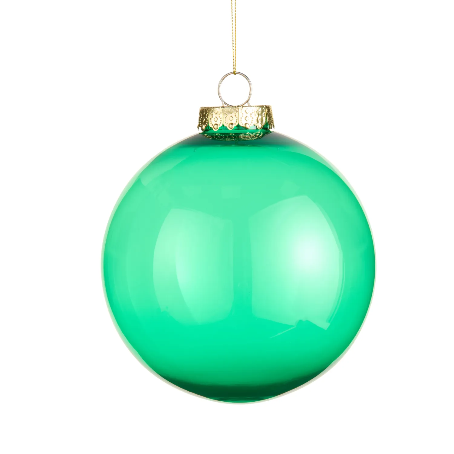 6" Transparent Green Ball Ornament