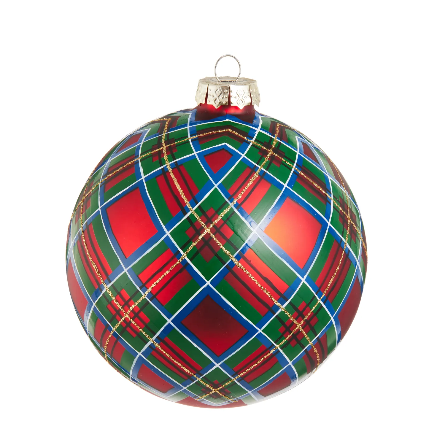 5" Plaid Ball Ornament